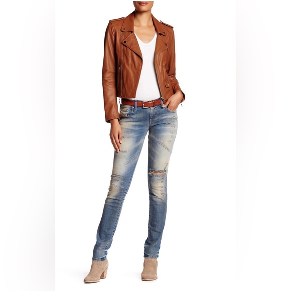 Diesel Denim - Diesel Grupee Super Slim Skinny Lo-Rise Jean Distressed Made Italy, Sz 26